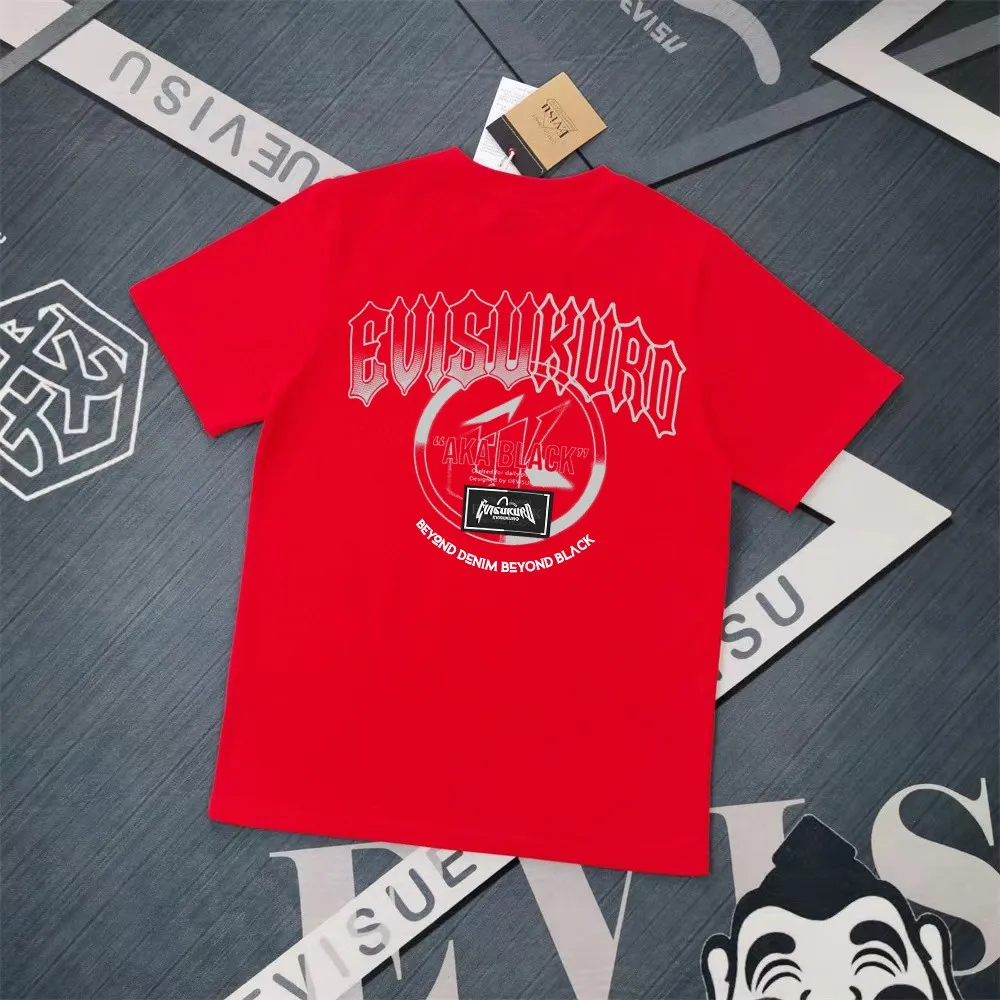 Evisu 2025New Arrival T ⚠ Quality⚠ Same Style T 。 ，Black S-XXL，White S-XXL，Gray M-XXL，Red M-XXL， Red M-XXL Blue M-XXL